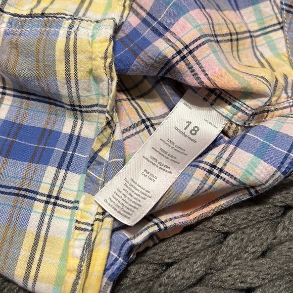 Carters Baby Boy Toddler Long Sleeve Button Down 18 Mos - Picture 6 of 6